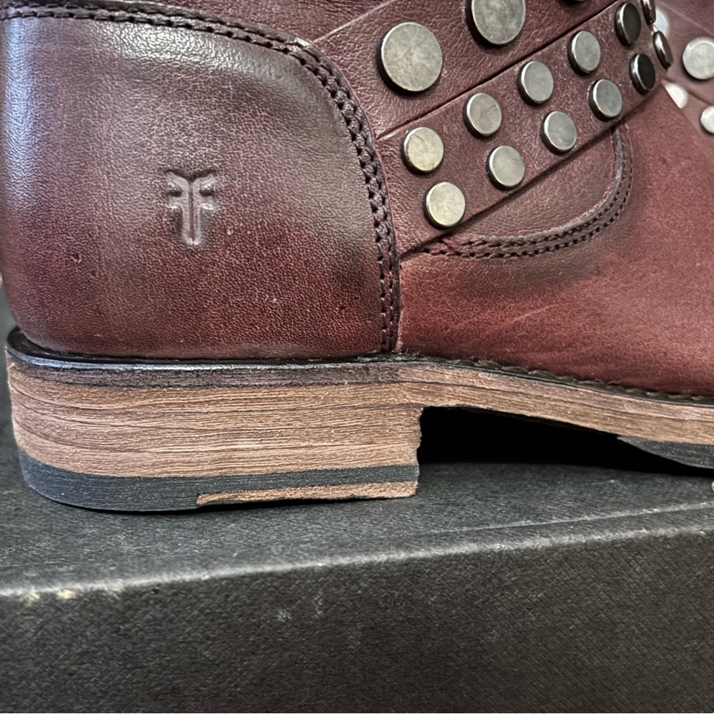 Frye Women's Veronica Studded Ankle Boots in Plum - Picture 2 of 9